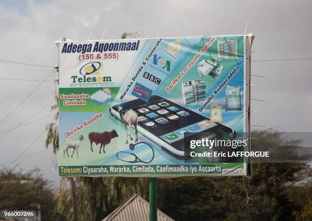 Telecom Company Telesom Advertisement Billboard In Hargeisa Somaliland.