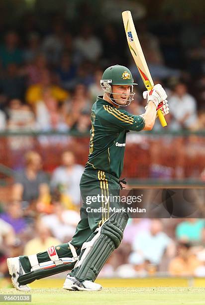 Michael Clarke of Australia bats during the Third One Day International match between Australia and the West Indies at Sydney Cricket Ground on...