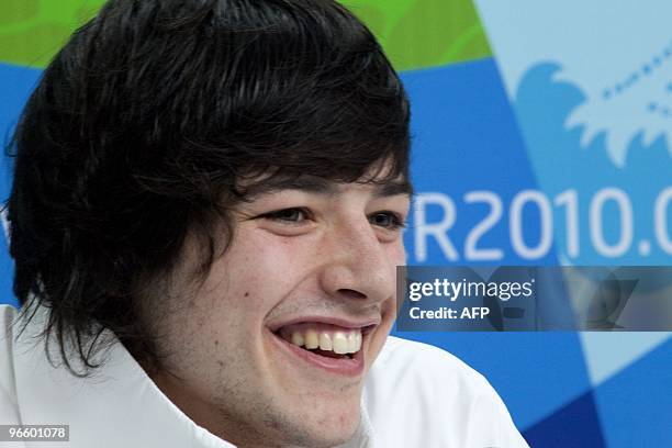 France's Benjamin Mace attends the French Olympic Committee Short Track Press Conference in the Vancouver Olympic Village on February 11, 2010....