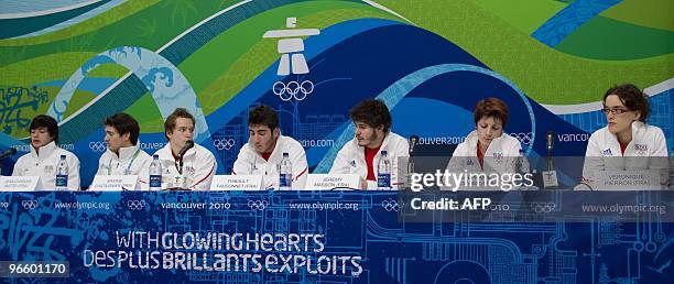 France's Benjamin Mace , Jean-Charles Mattei , Maxime Chataignier , Thibault Fauconnet , Jeremie Masson , Stephanie Bouvier and Veronique Pierron...