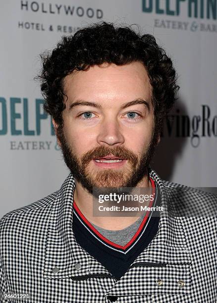 Danny Masterson arrives at the grand opening party for Delphine restaurant at W Hollywood Hotel & Residences on February 11, 2010 in Hollywood,...