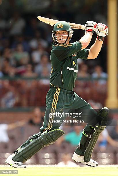 Tim Paine of Australia bats during the Third One Day International match between Australia and the West Indies at Sydney Cricket Ground on February...