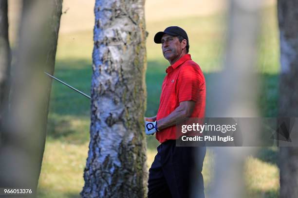 Jose Maria Olazabal of Spain in action during Day Two of The Shipco Masters Promoted by Simons Golf Club at Simon's Golf Club on June 2, 2018 in...