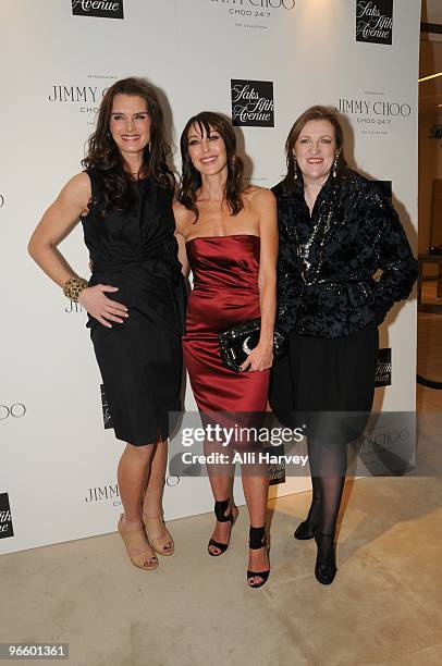 Brooke Shields, Jimmy Choo Founder and President Tamara Mellon and Editor-In-Chief of Harper's Bazaar Glenda Bailey attend the Choo 24:7 By Jimmy...