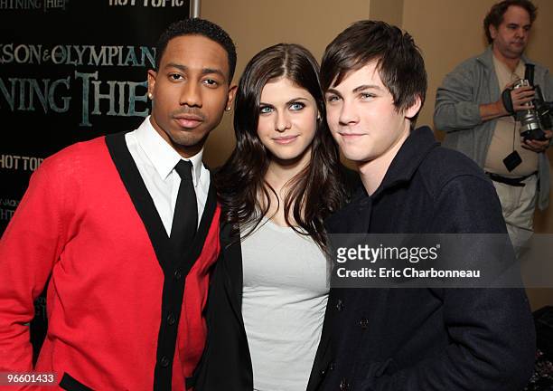 Brandon T. Jackson, Alexandra Daddario and Logan Lerman at the "Percy Jackson and The Olympians: The Lightning Thief" Fan Event hosted by Twentieth...