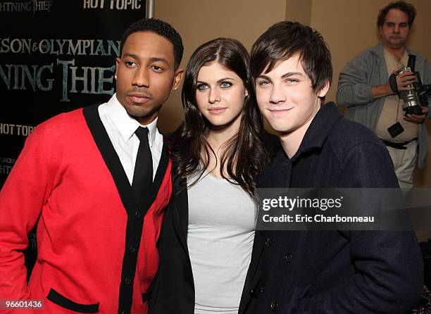 Brandon T. Jackson, Alexandra Daddario and Logan Lerman at the "Percy Jackson and The Olympians: The Lightning Thief" Fan Event hosted by Twentieth...