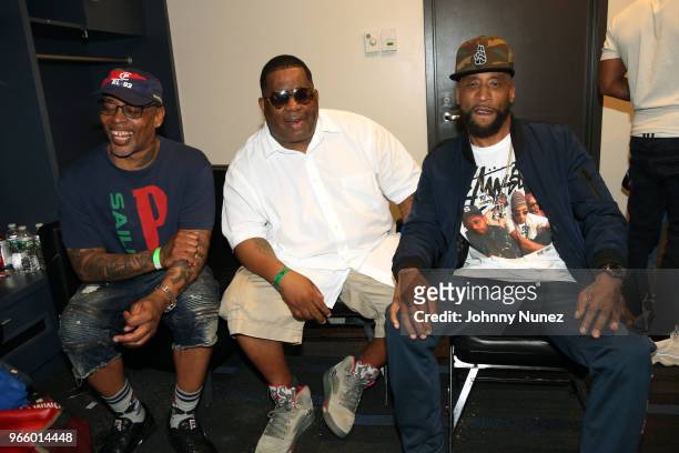 Sadat X, Grand Puba, and Lord Jamar of Brand Nubian attend the YO! MTV Raps 30th Anniversary Live Event at Barclays Center on June 1, 2018 in New...