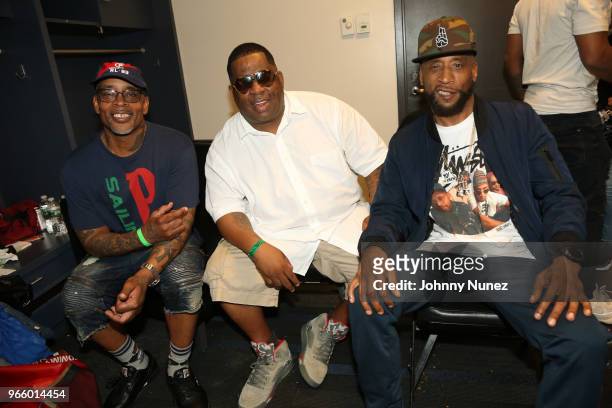 Sadat X, Grand Puba, and Lord Jamar of Brand Nubian attend the YO! MTV Raps 30th Anniversary Live Event at Barclays Center on June 1, 2018 in New...
