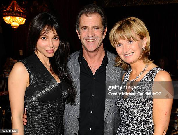 Singer Oksana Grigorieva, actor/director Mel Gibson and Founder and Executive Director of Chernobyl Children's Project International Adi Roche attend...