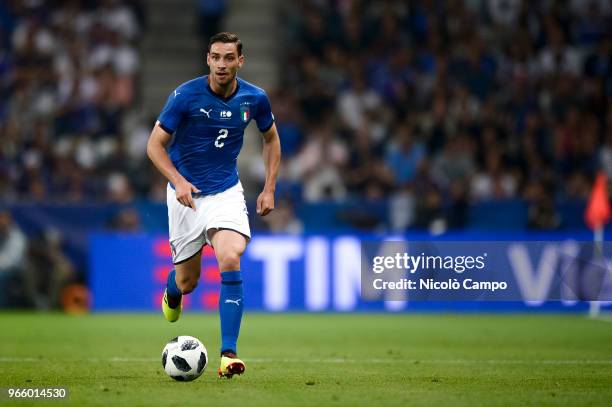 Mattia De Sciglio of Italy in action during the International Friendly football match between France and Italy. France won 3-1 over Italy.