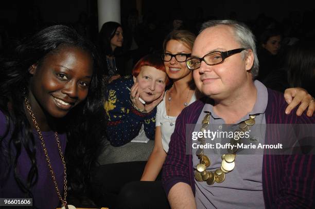 Zandile Blay, Lynn Yaeger, Jennifer Sample and Mickey Boardman attend Erin Wasson + RVCA Fall 2010 during Mercedes-Benz Fashion Week at ABC Carpet on...