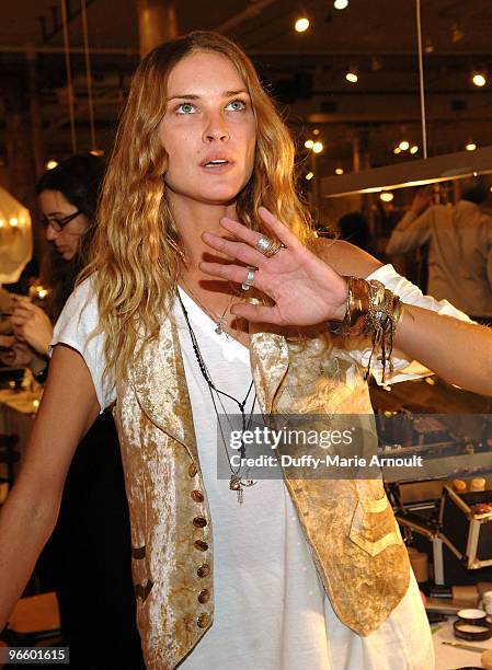 Model Erin Wasson attends Erin Wasson + RVCA Fall 2010 during Mercedes-Benz Fashion Week at ABC Carpet on February 11, 2010 in New York City.