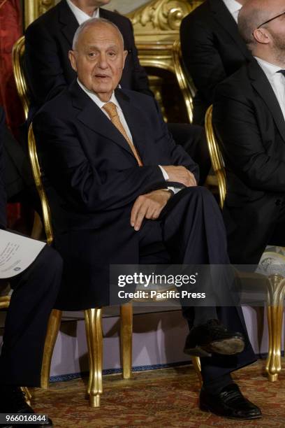 Paolo Savona, Minister of European Affairs, attends the swearing in ceremony of the new Italian government led by Italian Prime Minister Giuseppe...