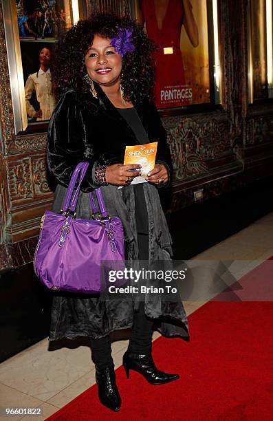 Chaka Khan attends the opening night of ''The Color Purple'' at the Pantages Theatre on February 11, 2010 in Hollywood, California.