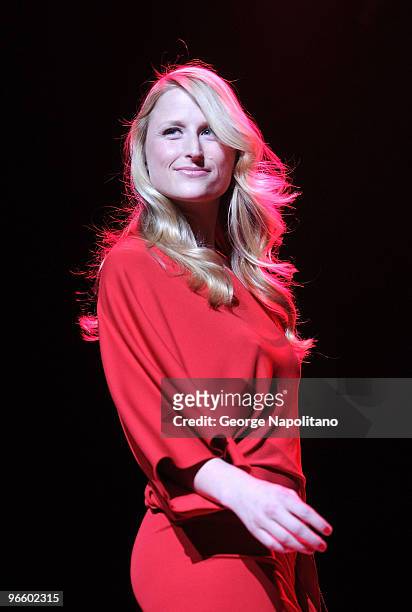 Mamie Gummer attends the The Heart Truth Red Dress Collection Fall 2010 fashion show during Mercedes-Benz Fashion Week at Bryant Park on February 11,...