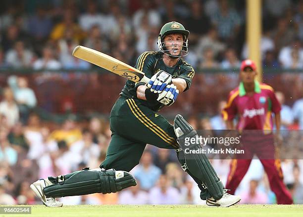 Michael Hussey of Australia bats during the Third One Day International match between Australia and the West Indies at Sydney Cricket Ground on...