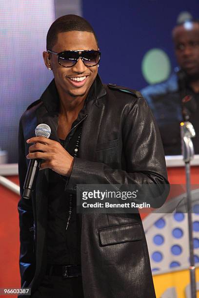 Recording artist Trey Songz visits BET's "106 & Park" at BET Studios on February 11, 2010 in New York City.