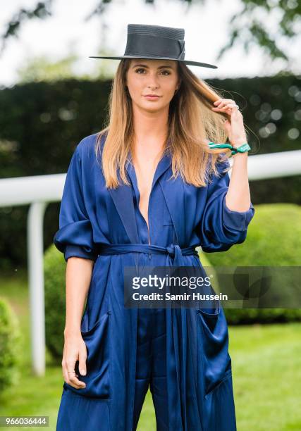 Millie Mackintosh attends the Epsom Derby at Epsom Racecourse on June 2, 2018 in Epsom, England.