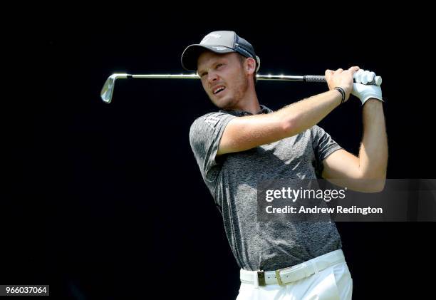 Danny Willett of England tees off on the 10th hole during day three of the Italian Open on June 2, 2018 in Brescia, Italy.