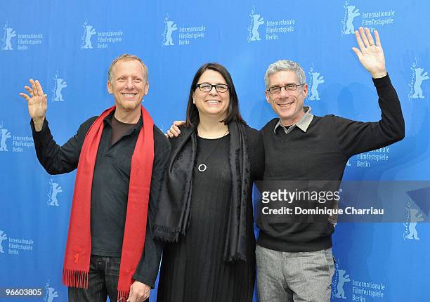 Directors Jeffrey Friedman , Rob Epstein and producer Elizabeth Redleaf attend the 'Howl' Photocall during day two of the 60th Berlin International...