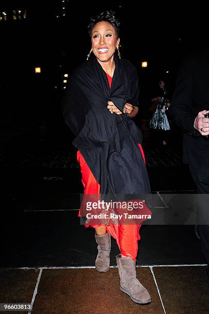 Good Morning America" co-anchor Robin Roberts walks in Bryant Park on February 11, 2010 in New York City.