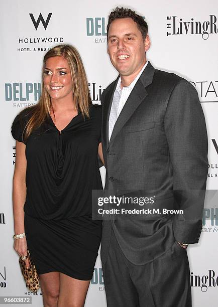 Professional baseball player John Lackey and his guest attend the grand opening party for the Delphine Restaurant at the W Hollywood Hotel on...