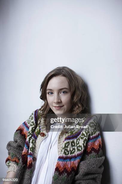 Actor Soairse Ronan poses for a portrait shoot in Dublin on April 6, 2009.