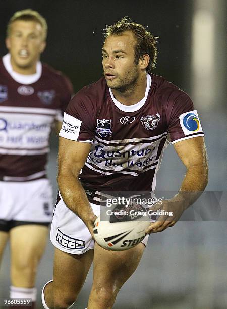 Brett Stewart of the Sea Eagles during the NRL trial match between the Cronulla Sutherland Sharks and the Manly Warringah Sea Eagles at Toyota...