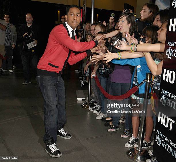Actor Brandon T. Jackson attends the "Percy Jackson & The Olympians: The Lightning Thief!" cast appearance at Hot Topic on February 11, 2010 in...