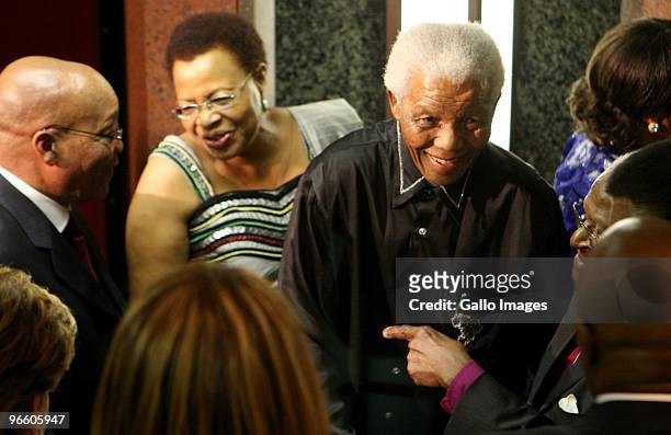 Nelson Mandela attends President Jacob Zuma's state of the nation address at the opening of Parliament on February 11, 2010 in Cape Town, South...