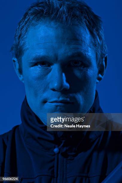 Rugby player Josh Lewsey poses for a portrait shoot in London, December 8, 2009.