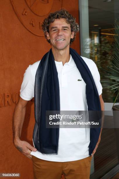 Former Tennis champion Gustavo Kuerten attends the 2018 French Open - Day Seven at Roland Garros on June 2, 2018 in Paris, France.