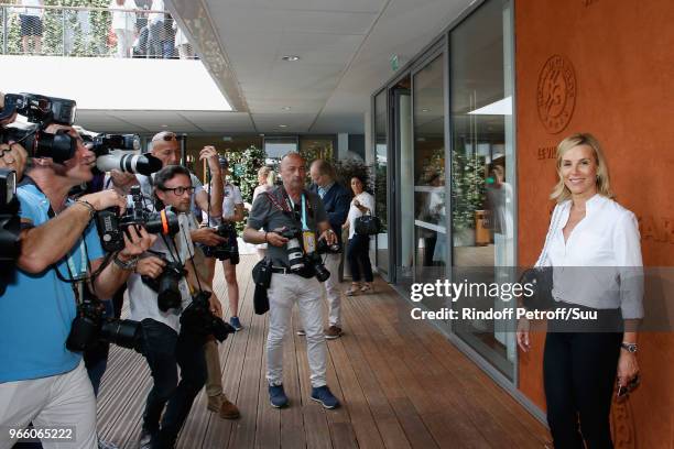 Journalist Laurence Ferrari attend the 2018 French Open - Day Seven at Roland Garros on June 2, 2018 in Paris, France.