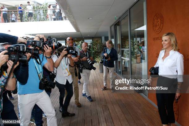 Journalist Laurence Ferrari attend the 2018 French Open - Day Seven at Roland Garros on June 2, 2018 in Paris, France.