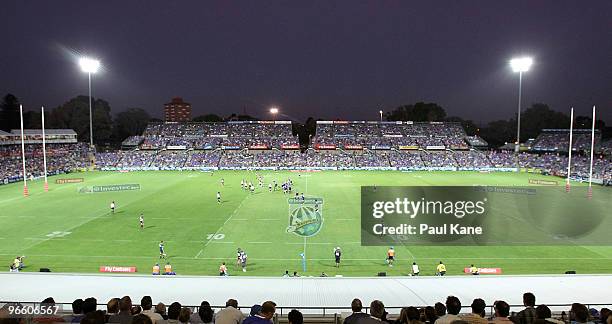 General view of play during the round one Super 14 match between the Western Force and the Brumbies at ME Stadium on February 12, 2010 in Perth,...
