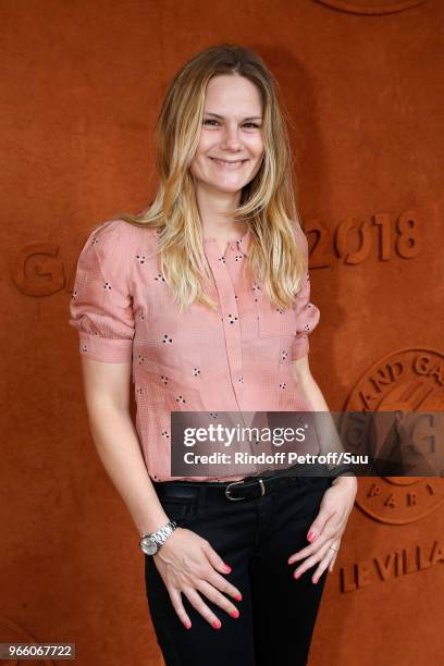 Actress Aurelie Nollet attends the 2018 French Open - Day Seven at Roland Garros on June 2, 2018 in Paris, France.