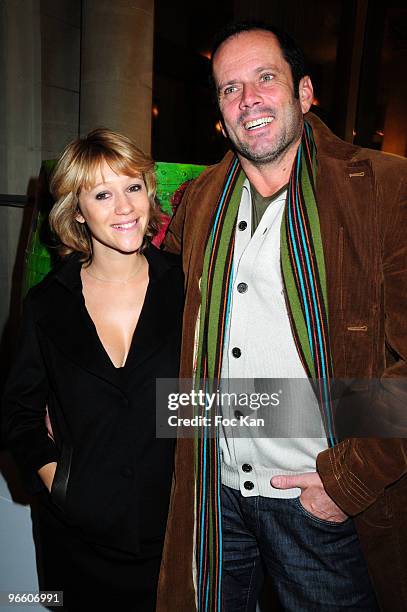 Hostess Julia Livage and Actor Christian Vadim attend the "High Fashion" Painted Barrels Preview Cocktail hosted by Puech Haut Wine at the Hotel...