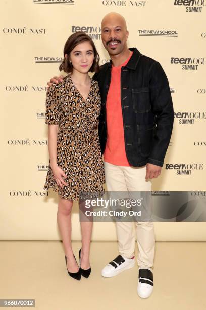 Rowan Blanchard and Common attend Teen Vogue Summit 2018: #TurnUp - Day 2 at The New School on June 2, 2018 in New York City.