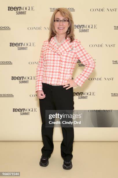 Former United States Representative Gabrielle Giffords attends Teen Vogue Summit 2018: #TurnUp - Day 2 at The New School on June 2, 2018 in New York...