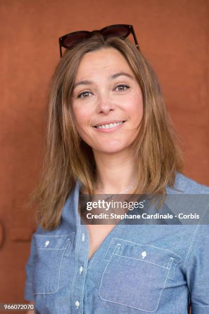 Sandrine Quetier attends the 2018 French Open - Day Seven at Roland Garros on June 2, 2018 in Paris, France.
