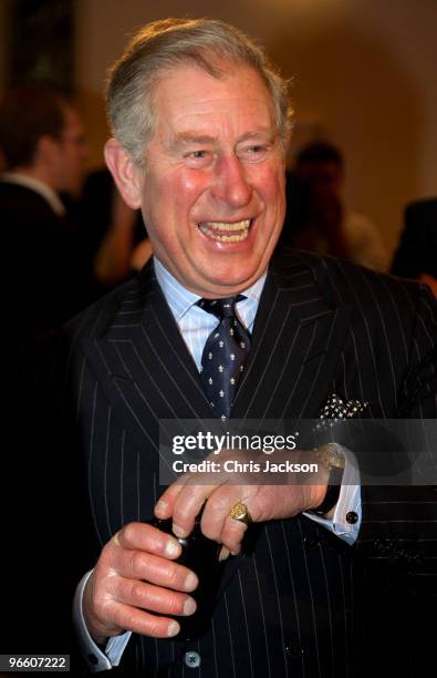 Prince Charles, Prince of Wales is given a pot of jam during a visit to St Mellitus College on February 12, 2010 in London, England. St Mellitus...