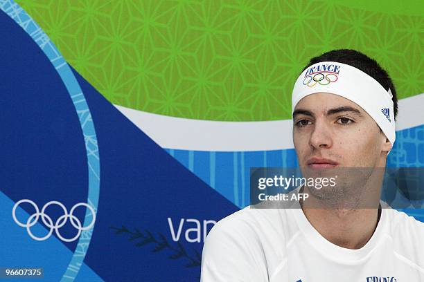 France's Moguls skier Arnaud Burille, attends the French Olympic Committee Freestyle Skiing Press Conference in the Vancouver Olympic Village on...