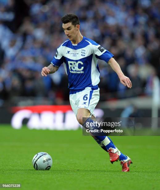 Liam Ridgewell of Birmingham City in action during the Carling Cup Final between Arsenal and Birmingham City at Wembley Stadium on February 27, 2011...