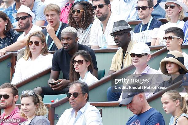 Football players Lilian Thuram and his son Marcus attend the 2018 French Open - Day Seven at Roland Garros on June 2, 2018 in Paris, France.