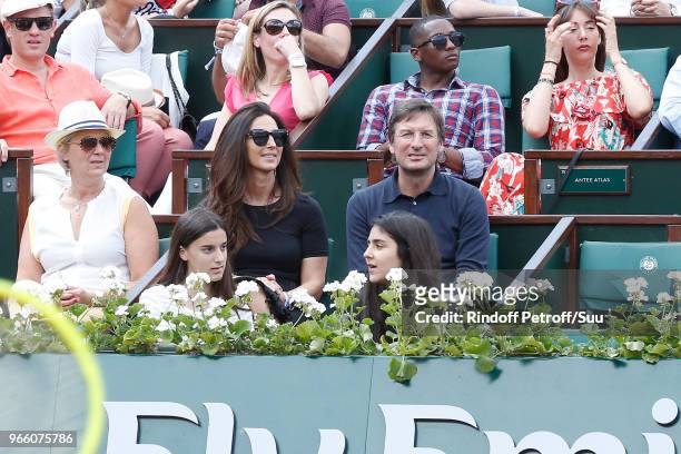 Of Dior Pietro Beccari, his wife Elisabetta and family attend the 2018 French Open - Day Seven at Roland Garros on June 2, 2018 in Paris, France.