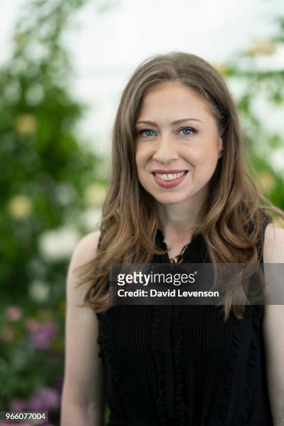 Chelsea Clinton, at the Hay Festival on June 2, 2018 in Hay-on-Wye, Wales.