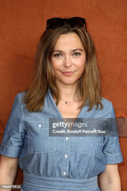 Tv Host Sandrine Quetier attends the 2018 French Open - Day Seven at Roland Garros on June 2, 2018 in Paris, France.