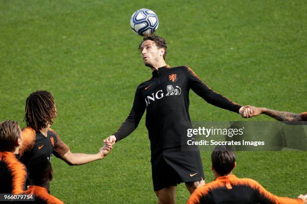 Nathan Ake of Holland, Daryl Janmaat of Holland during the Training Holland at the Stadio Filadelfia on June 2, 2018 in Turin Italy