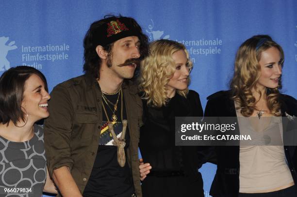 Madonna at the Berlinale as a Director for her movie 'Filth and Wisdom' in the Panorama section. Here with ActressHolly Weston,Vicky McClure and...