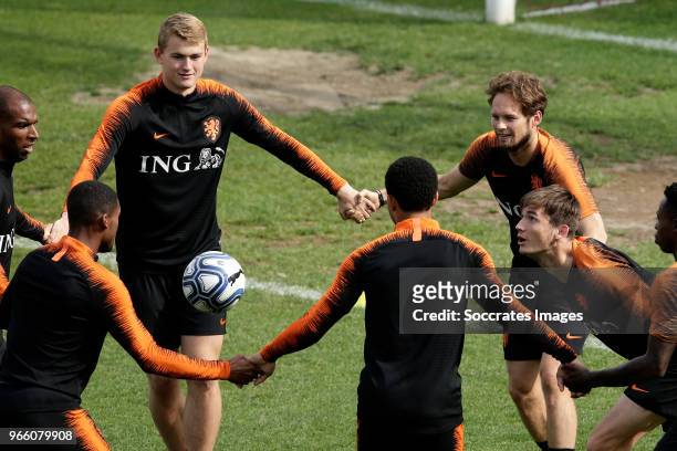Ryan Babel of Holland, Matthijs de Ligt of Holland, Daley Blind of Holland, Marten de Roon of Holland during the Training Holland at the Stadio...